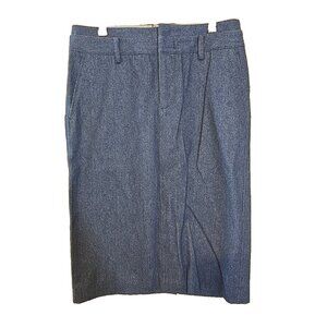 Vince Women denim midi skirt Cotton Fabric made in Italy Pockets Blue Size 8 New